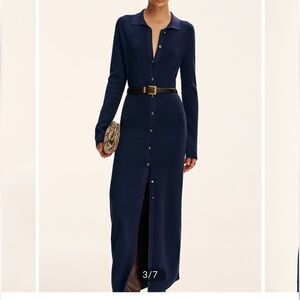 Commense long sleeve button knit maxi dress